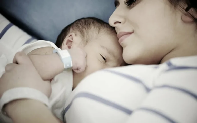 Mother with her newborn baby