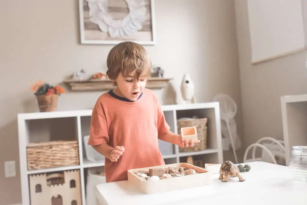 Toddler playing independently